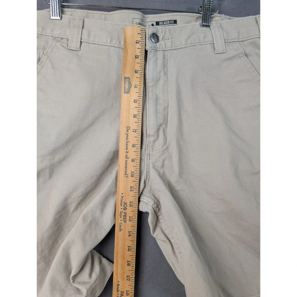 Carhartt Mens Rugged Flex Relaxed Fit Canvas Work Shorts Tan  36